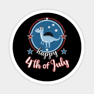 Happy 4th of July Cute Patriot Dinosaur Magnet